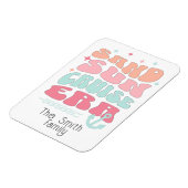 パーソナライズされたレトロクルーズエラファミリー名 マグネット (左側)