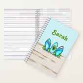 パーソナライズされたレトロサーフボード ノートブック (内側)