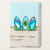 パーソナライズされたレトロサーフボード ノートブック (裏面)