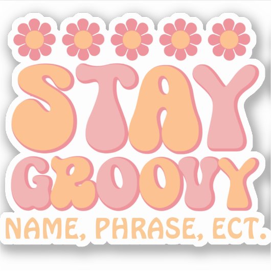 パーソナライズされたレトロシール | Groovyステッカーの使用 | シール (正面)