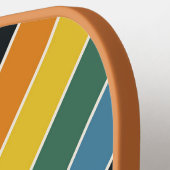 パーソナライズされたレトロストライプ ピックルボールラケット (左詳細)