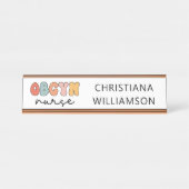 パーソナライズされたレトロナース デスクネームプレート (正面)