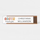 パーソナライズされたレトロナース デスクネームプレート (正面)