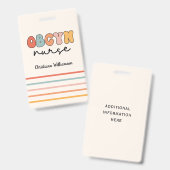 パーソナライズされたレトロナース バッジ (表裏)