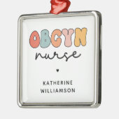 パーソナライズされたレトロナース メタルオーナメント (左)