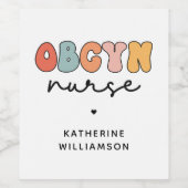 パーソナライズされたレトロナース ワインラベル (シングルラベル)