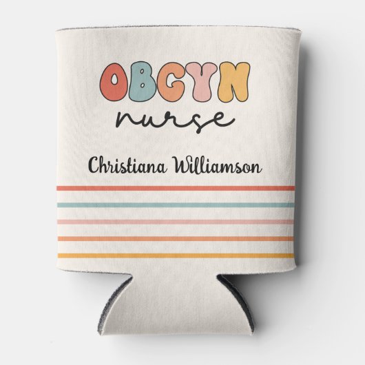 パーソナライズされたレトロナース 缶クーラー (正面)