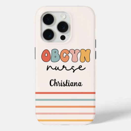 パーソナライズされたレトロナース Case-Mate iPhoneケース (裏面)