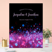 パーソナライズされたレトロネオンピンクブラックグリッター結婚ズ アクリルサイン (ウェディング)