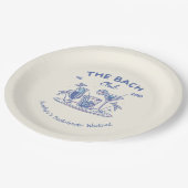 パーソナライズされたレトロバチェロレッテ供給プレート ペーパープレート (アングル)