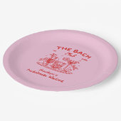 パーソナライズされたレトロバチェロレッテ供給プレート ペーパープレート (アングル)