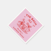 パーソナライズされたレトロバチェロレッテ招待状 スタンダードカクテルナプキン (角)