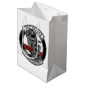 パーソナライズされたレトロバーバーショップバーバー椅子サロン ミディアムペーパーバッグ (正面アングル)