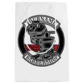 パーソナライズされたレトロバーバーショップバーバー椅子サロン ミディアムペーパーバッグ (正面)