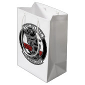 パーソナライズされたレトロバーバーショップバーバー椅子サロン ミディアムペーパーバッグ (裏面アングル)