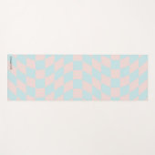 パーソナライズされたレトロパステルウェー市松模様にブ ヨガマット (正面(横))