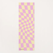 パーソナライズされたレトロパステルワープ市松模様に ヨガマット (正面)