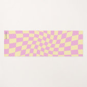 パーソナライズされたレトロパステルワープ市松模様に ヨガマット (正面(横))