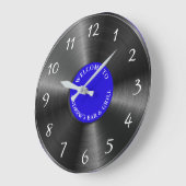 パーソナライズされたレトロビニールアルバムヴィンテージレコード ラージ壁時計 (傾斜)