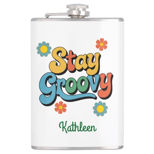 パーソナライズされたレトロビニ包まれたルフラスコ フラスク (正面)