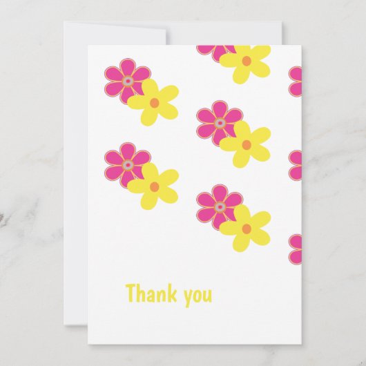 パーソナライズされたレトロピンクと黄色 招待状 (正面)