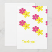 パーソナライズされたレトロピンクと黄色 招待状 (正面/裏面)