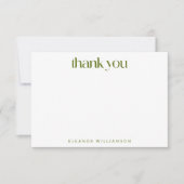 パーソナライズされたレトロフローラよくはしゃぐピンクグリーンはっきりした サンキューカード (正面)