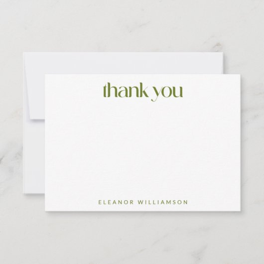 パーソナライズされたレトロフローラよくはしゃぐピンクグリーンはっきりした サンキューカード (正面)