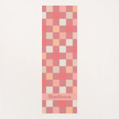 パーソナライズされたレトロボホ市松模様にパターンPink ヨガマット (正面)