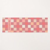パーソナライズされたレトロボホ市松模様にパターンPink ヨガマット (正面(横))