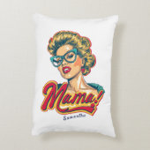 パーソナライズされたレトロマポップ・アートのマアート2 アクセントクッション (裏面(縦))