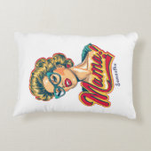 パーソナライズされたレトロマポップ・アートのマアート2 アクセントクッション (裏面)