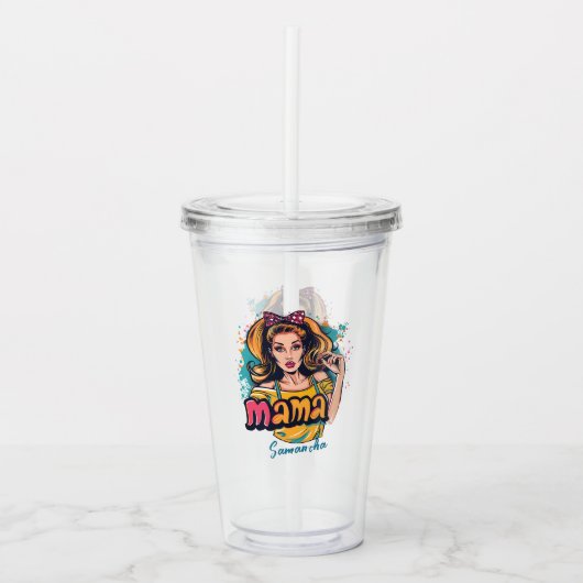 パーソナライズされたレトロマポップ・アートのマアート(10) アクリルタンブラー (正面)