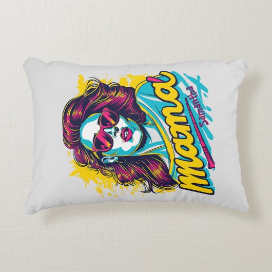 パーソナライズされたレトロマポップ・アートのマアート(12) アクセントクッション (正面)