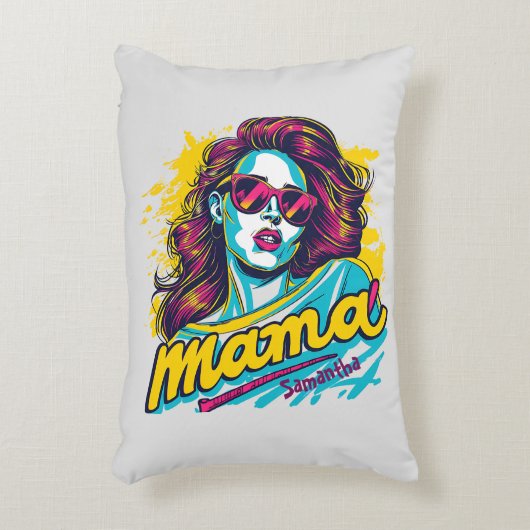 パーソナライズされたレトロマポップ・アートのマアート(12) アクセントクッション (正面(垂直))