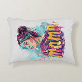 パーソナライズされたレトロマポップ・アートのマアート(13) アクセントクッション (正面)