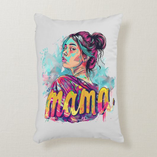 パーソナライズされたレトロマポップ・アートのマアート(13) アクセントクッション (正面(垂直))