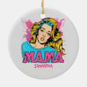 パーソナライズされたレトロマポップ・アートのマアート(20) セラミックオーナメント (裏面)