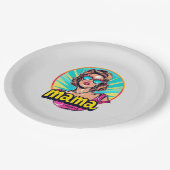 パーソナライズされたレトロマポップ・アートのマアート(3) ペーパープレート (アングル)