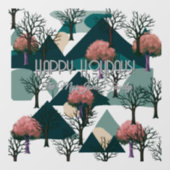 パーソナライズされたレトロミニマリストの木と形 ウィンドウサイン (シート)