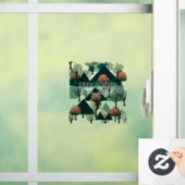 パーソナライズされたレトロミニマリストの木と形 ウィンドウサイン (ホーム)