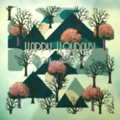 パーソナライズされたレトロミニマリストの木と形 ウィンドウサイン (シート3)