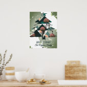 パーソナライズされたレトロミニマリストの木と形 ポスター (キッチン)