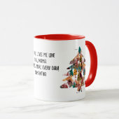 パーソナライズされたレトロミニマリストカラーズツリー マグカップ (正面右)