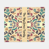 パーソナライズされたレトロミニマル靴底記号 フリースブランケット (正面(横))