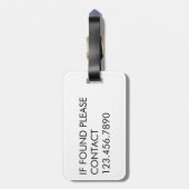 パーソナライズされたレトロレインボーキュートブルフランスのドッグ ラゲッジタグ (裏面縦)