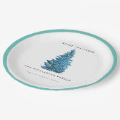 パーソナライズされたレトロヴィンテージクリスマスツリー ペーパープレート (アングル)