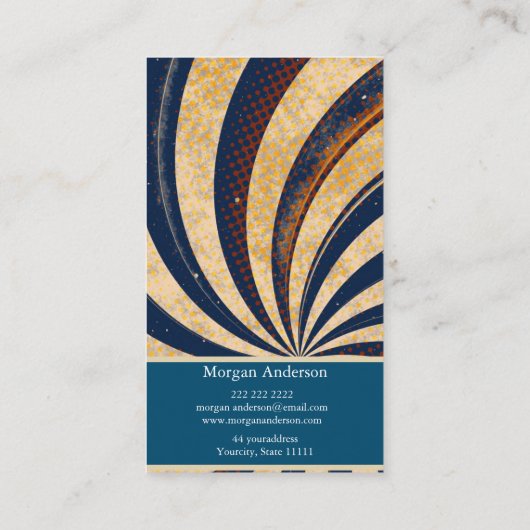 パーソナライズされたレトロヴィンテージ抽象芸術トレンディー 名刺 (裏面)