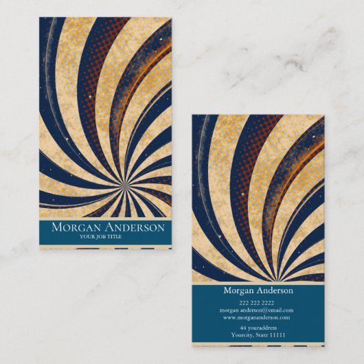 パーソナライズされたレトロヴィンテージ抽象芸術トレンディー 名刺 (正面/裏面)