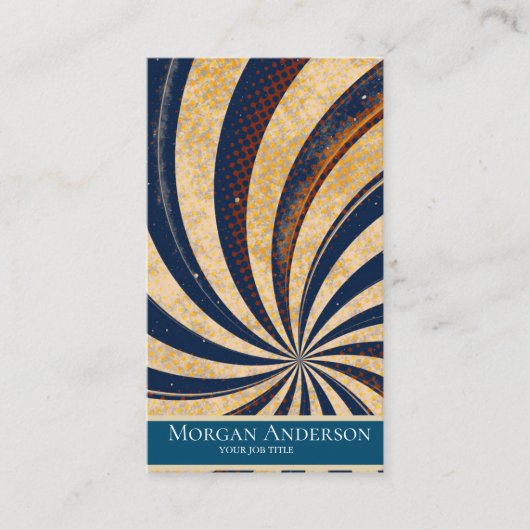 パーソナライズされたレトロヴィンテージ抽象芸術トレンディー 名刺 (正面)